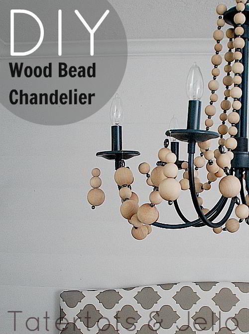 Diy wood bead deals chandelier