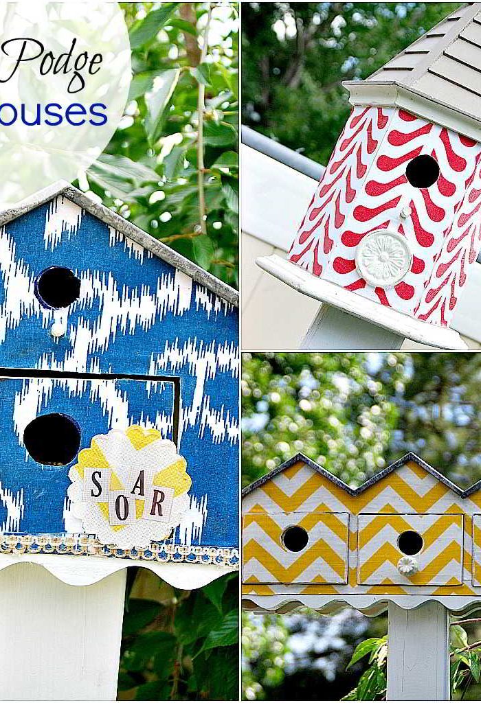 Make Fabric-Covered Birdhouses — using Outdoor Mod Podge!