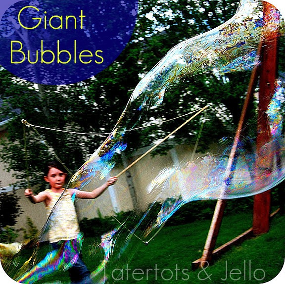 Make Giant Bubbles.at home and 1 month of free kids craft ideas with amazon links. 