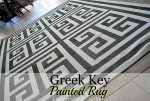 How to Make a Painted Greek Key Rug!!