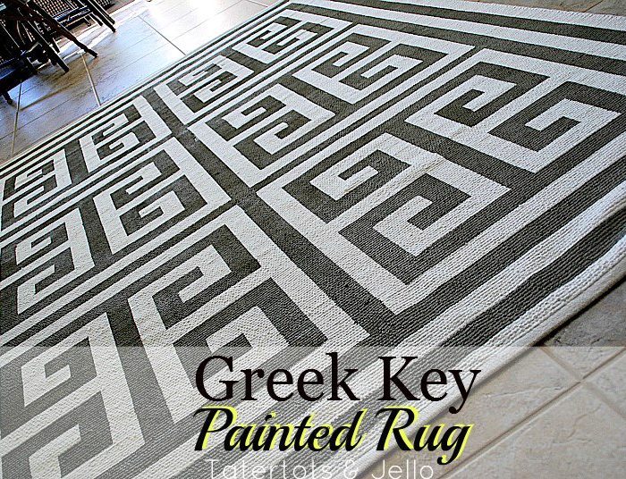 How to Make a Painted Greek Key Rug!!
