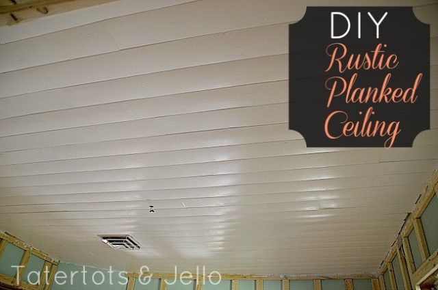 DIY Rustic Planked Ceiling