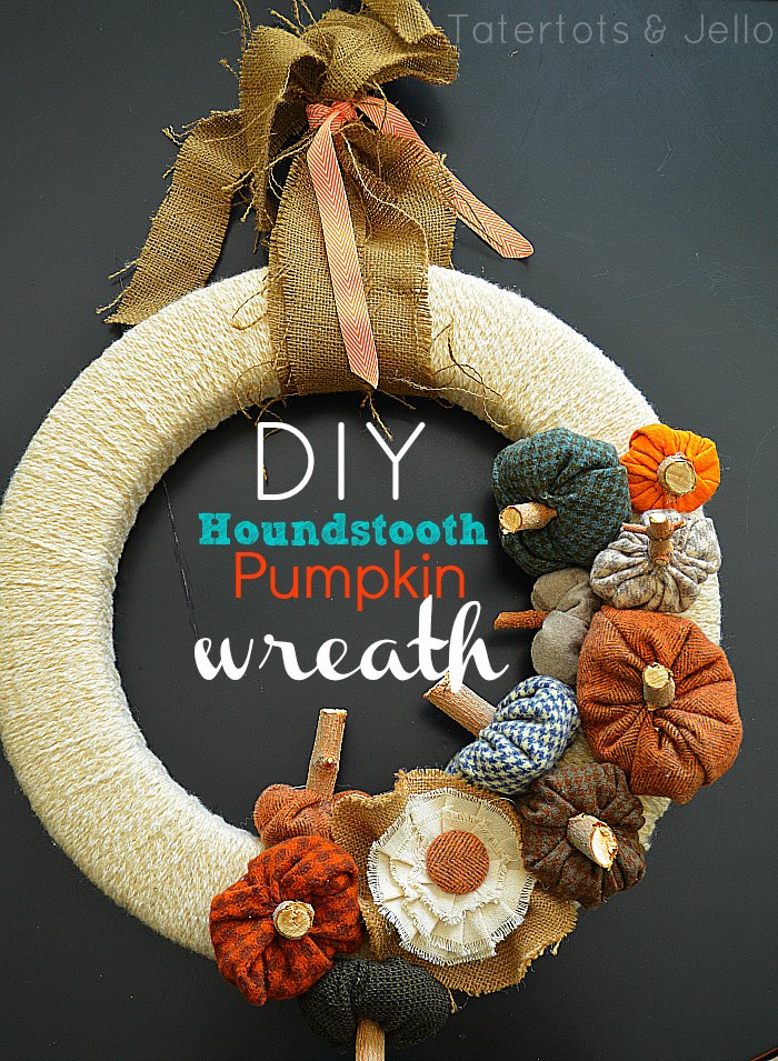 Make a Fall Houndstooth Plaid Pumpkin Wreath!