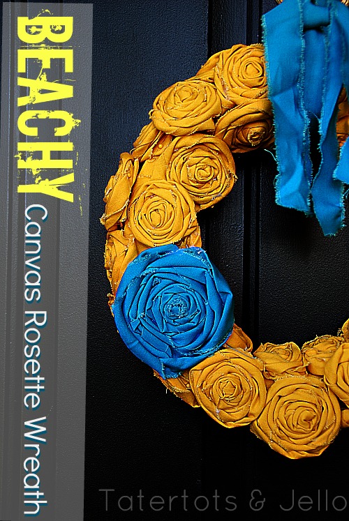 beachy canvas rosette wreath tutorial