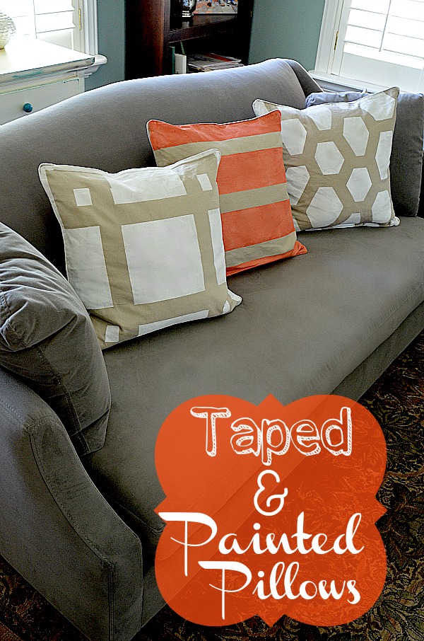Easy Decorating DIY — Make Taped and Painted Pillows in ANY Pattern!!