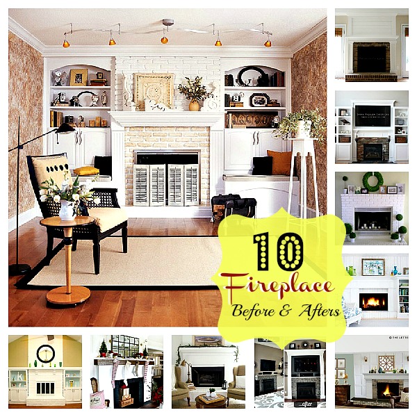 10 Fabulous Fireplace Before and After Projects. Update your fireplace. Here ate 10 ideas using paint, planking, shelves and more! 
