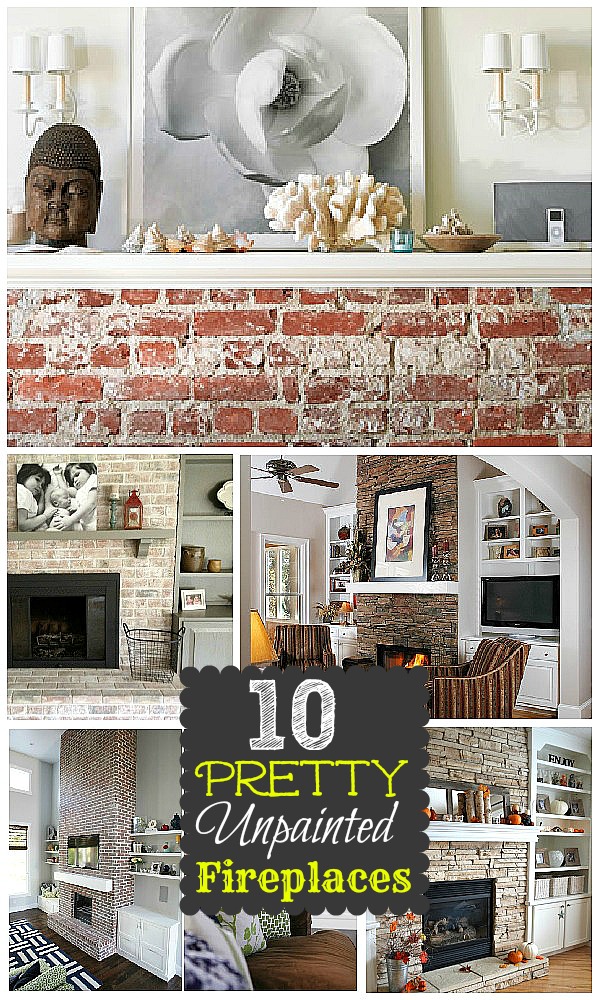 10 unpainted brick fireplace makeovers 