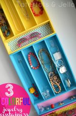 Colorful Jewelry Organizers from Silverware Trays