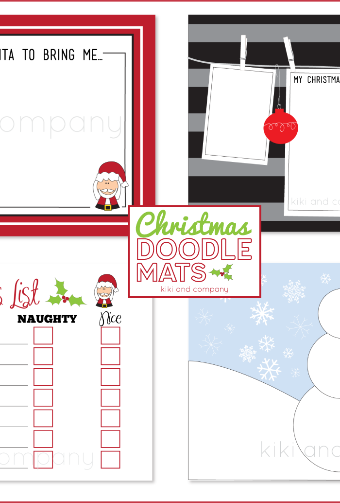 HAPPY Holidays – Printable Doodle Mats!