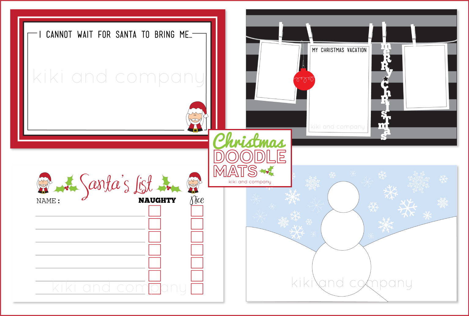 Printable Doodle Mats: Holiday Kids Project!