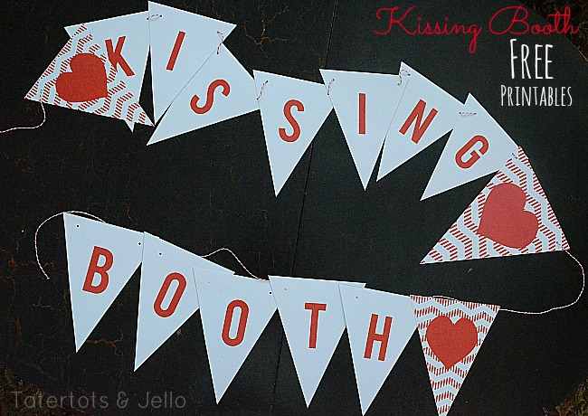 free printable kissing booth valentine's day banner
