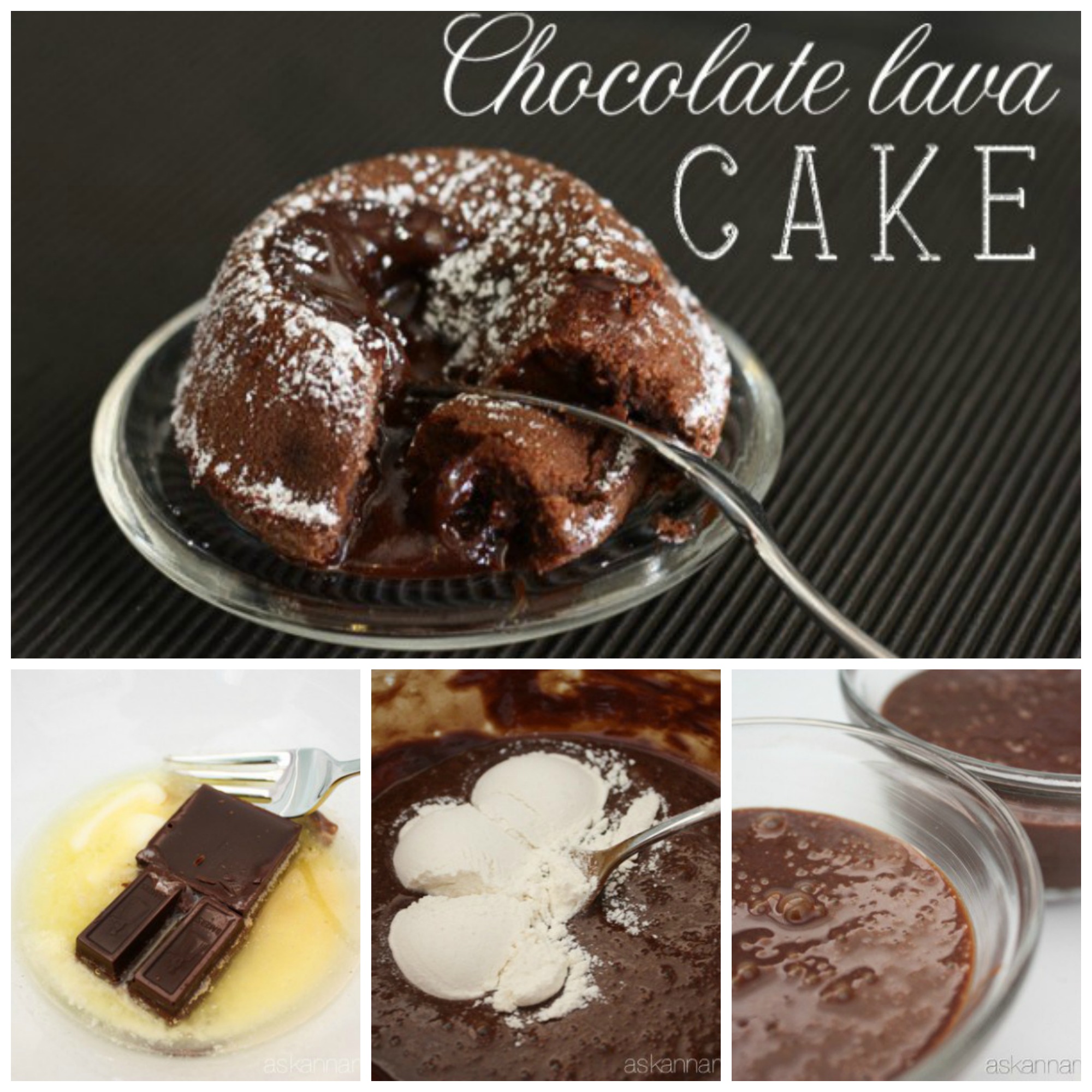 Chocolate Lava Cake Collage