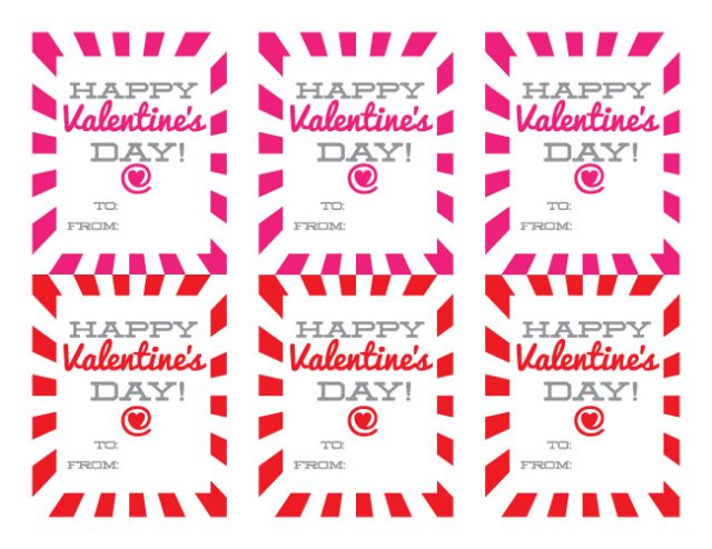 Free Valentine's Day Sunburst Pink and Red Printables