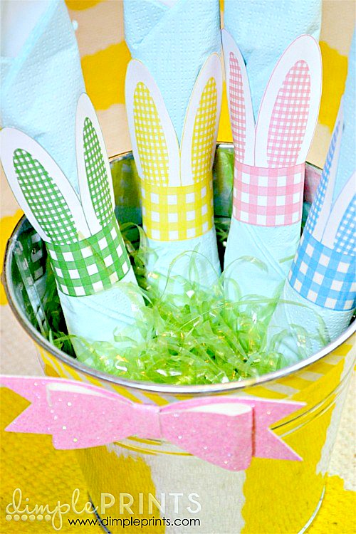 DIY Bunny Ear Napkin Rings (Free Downloadable Printable)