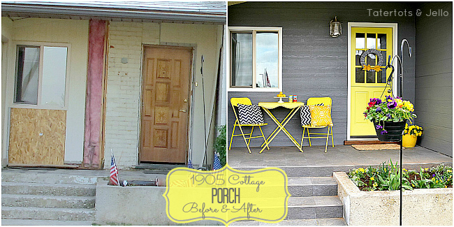 1905 cottage porch before and after