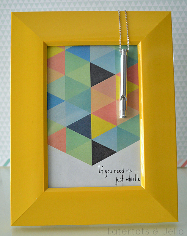 Whistle Printable in Yellow Frame at Tatertots and Jello