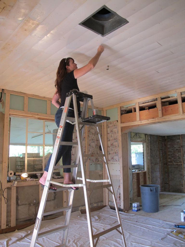 little house planked kitchen ceiling