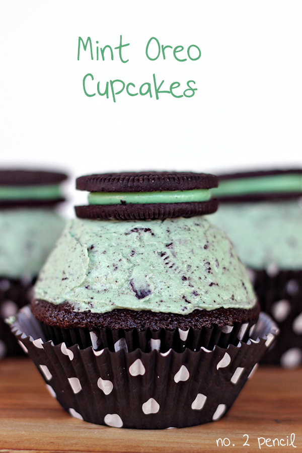 mint oreo stuffed cupcakes