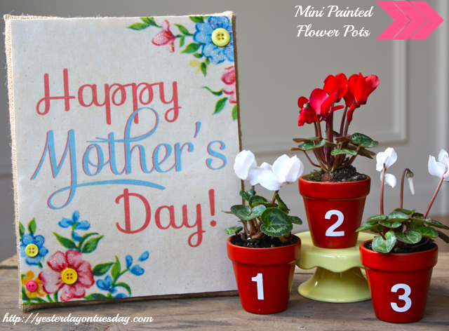 numbered mother's day pots