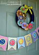 Free Printable Spring Banner, Printable Quote and Pinwheel Wreath Idea!