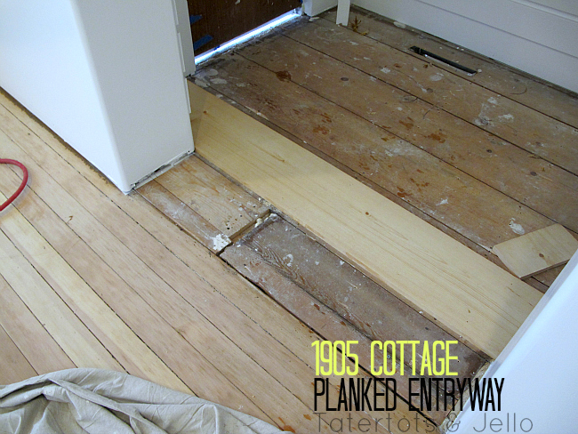 1905 cottage planked entryway DIY