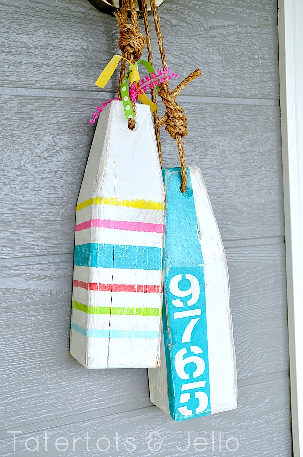 DIY Large Wooden Buoy Tag Beach Decor