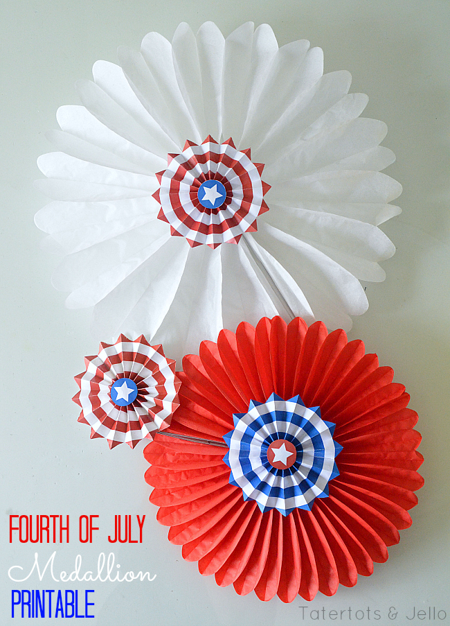 fourth of july medallion printable from tatertots and jello