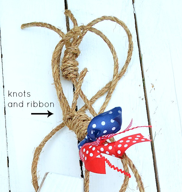 knots and ribbon to make diy buoys