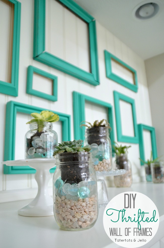 lowes pantone emerald green succulents and frames at Tatertots and Jello