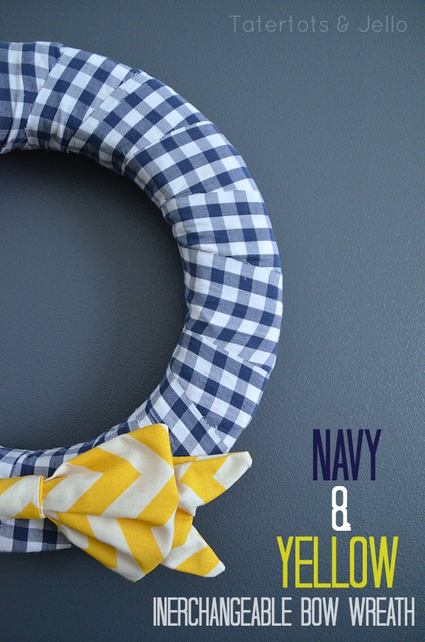 navy and yellow wreath