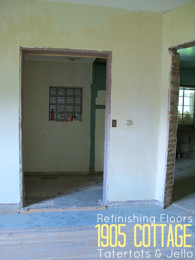 refinishing floors at the 1905 cottage