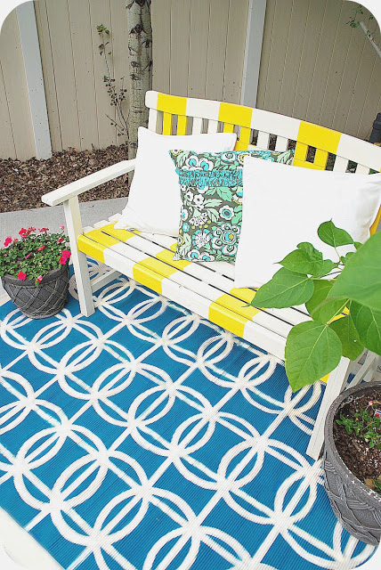 spray painted outdoor  rug