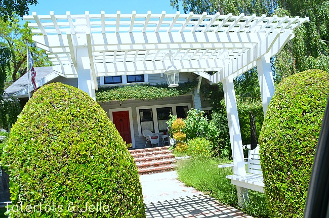 trellis and bench