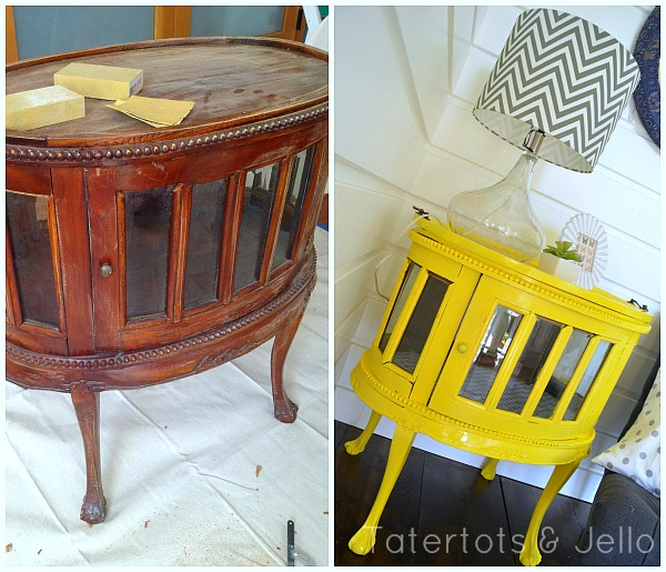 yellow cabinet before and after