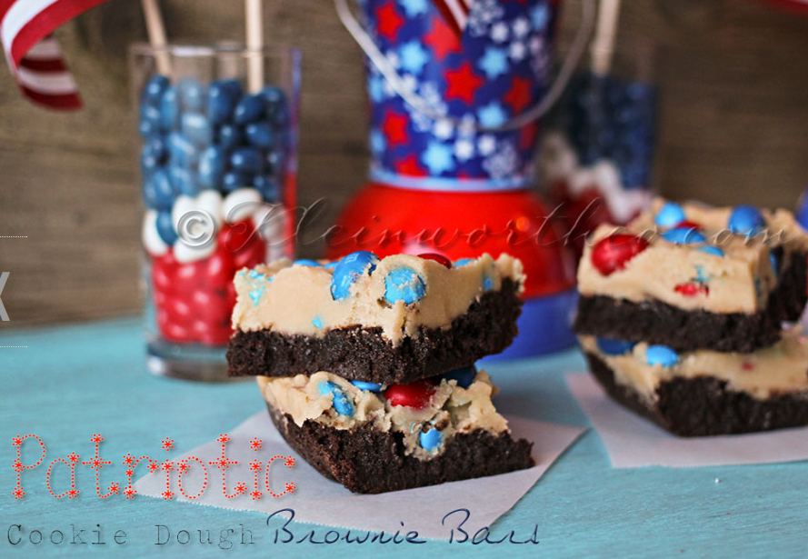 fourth of july brownies with m and m candies 