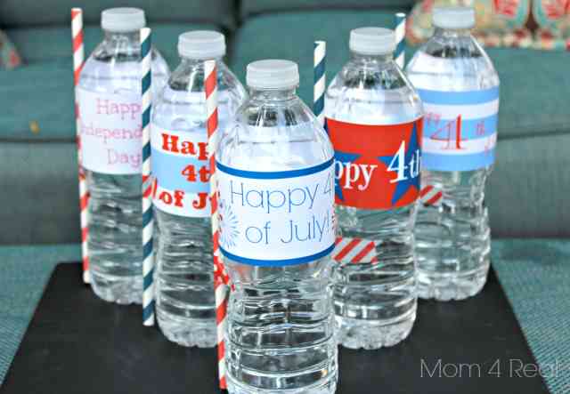 fourth of july water bottle printables