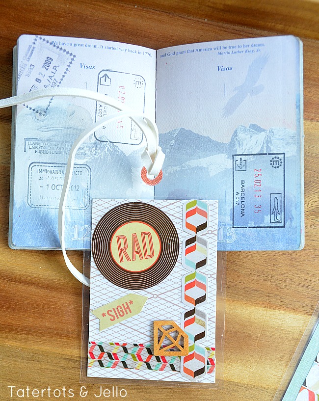 make luggage tags and laminate them at tatertots and jello