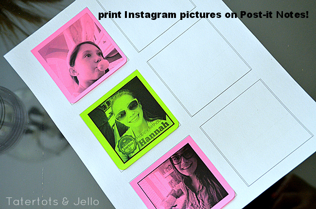 print instagram pictures on post-it notes
