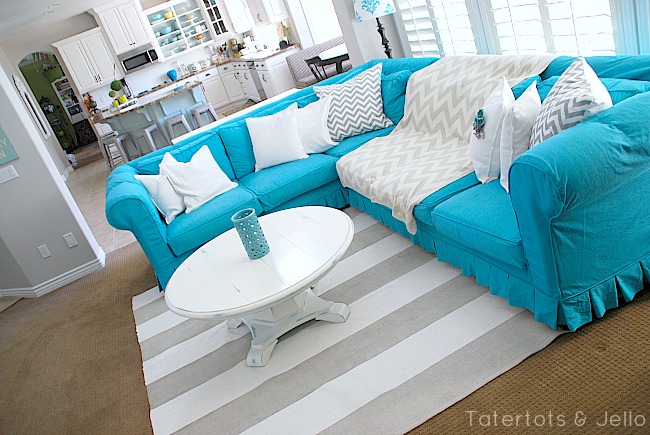 tatertots and jello turquoise slipcover