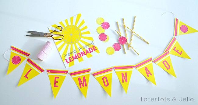 Summer Lemonade Stand Printables at Tatertots & Jello