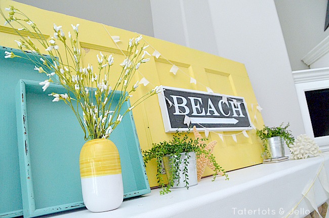 beachy mantel painted boxes at tatertots and jello