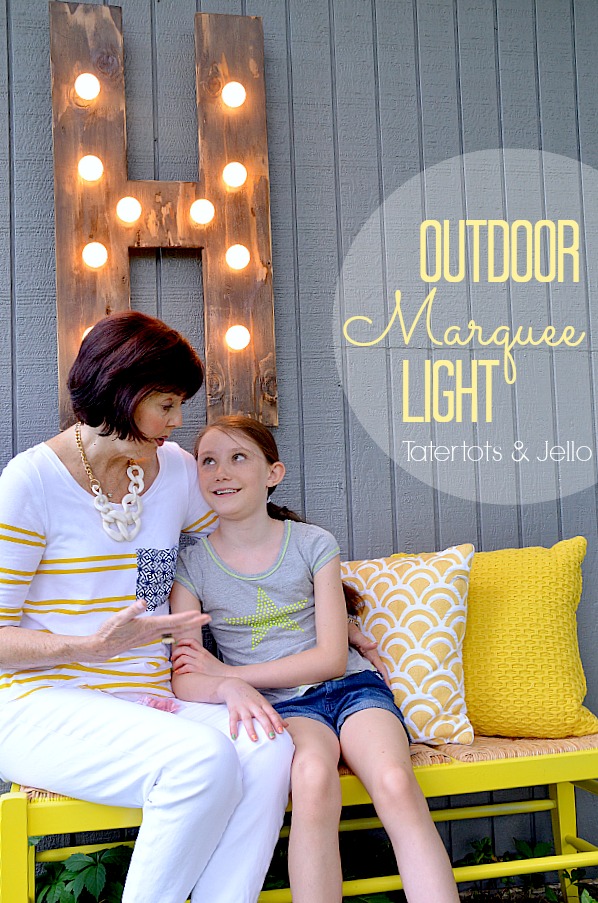 outdoor diy wood marquee light