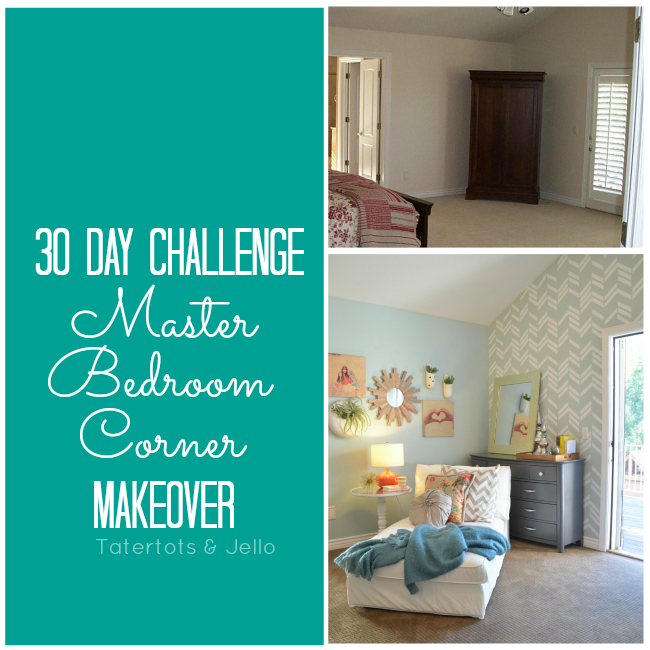 30 day challenge master bedroom corner makeover at tatertots and jello