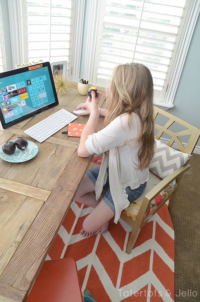 Bedroom Workspace Nook at Tatertots and Jello