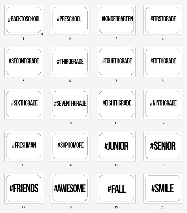 Instagram-Ready #Hashtag Back to School Photo Prop Printables. Capture those first day of school memories with these fun hashtag free printable signs! 
