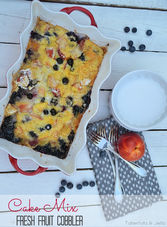 fresh fruit cake mix summer cobbler