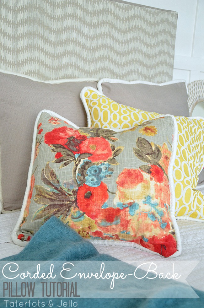 corded envelope back pillow tutorial DIY