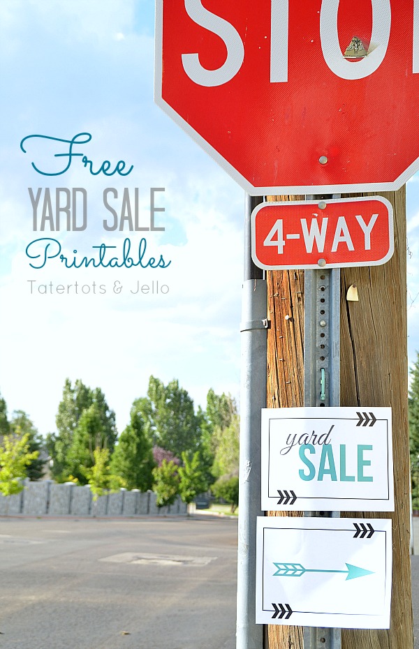 Free Yard Sale Sign Printables at Tatertots and Jello