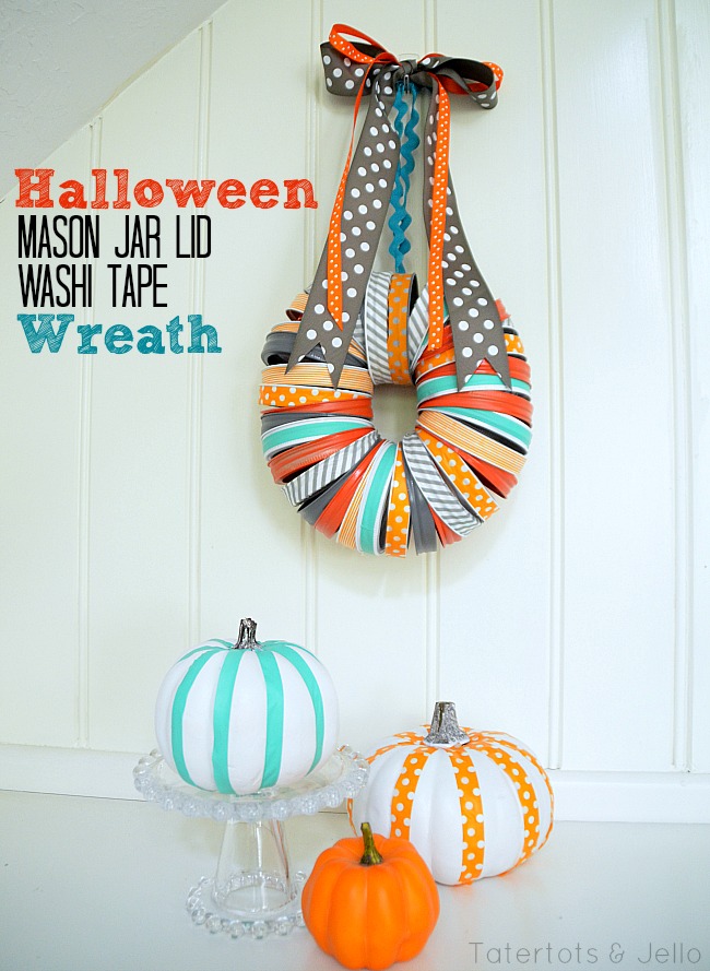 halloween mason jar lid wreath