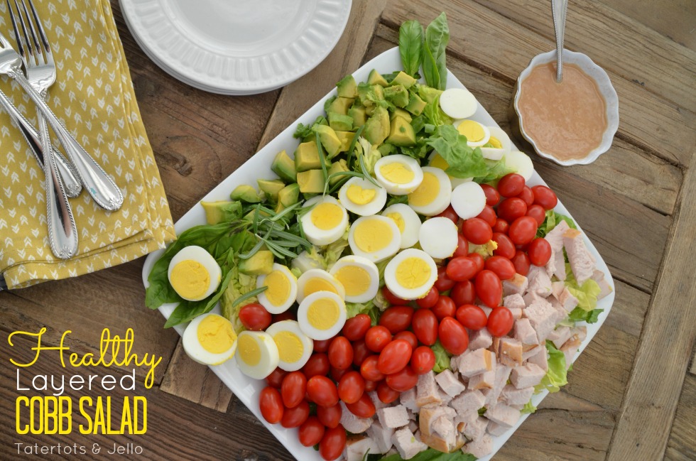 healthy layered cobb salad